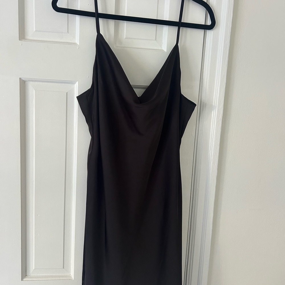 Urban Outfitters Black Silky Cowl Neck Dress